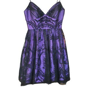 Morgan & Co. Purple & Black Mini Prom Dress